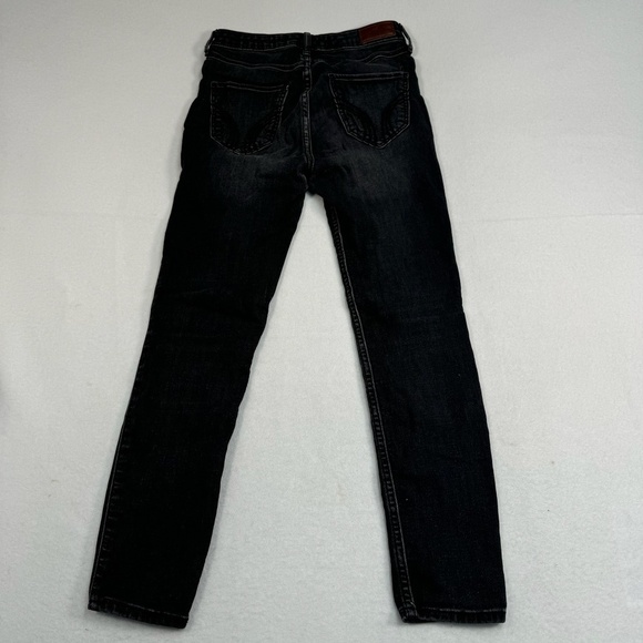 Hollister Super Skinny Crop Jeans Womens Size 1/25 Black Wash High Rise - Picture 4 of 13